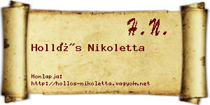 Hollós Nikoletta névjegykártya