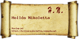 Hollós Nikoletta névjegykártya
